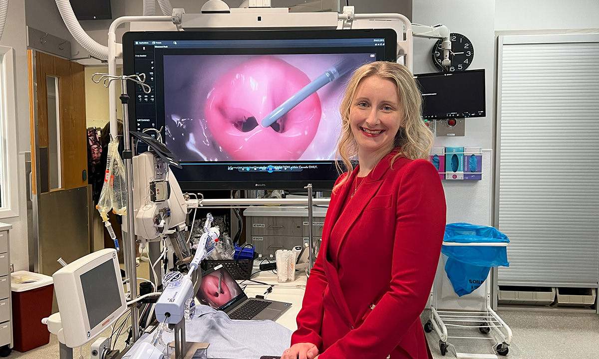 Dr. Janine Eckstein pictured in the catheter lab at RUH.