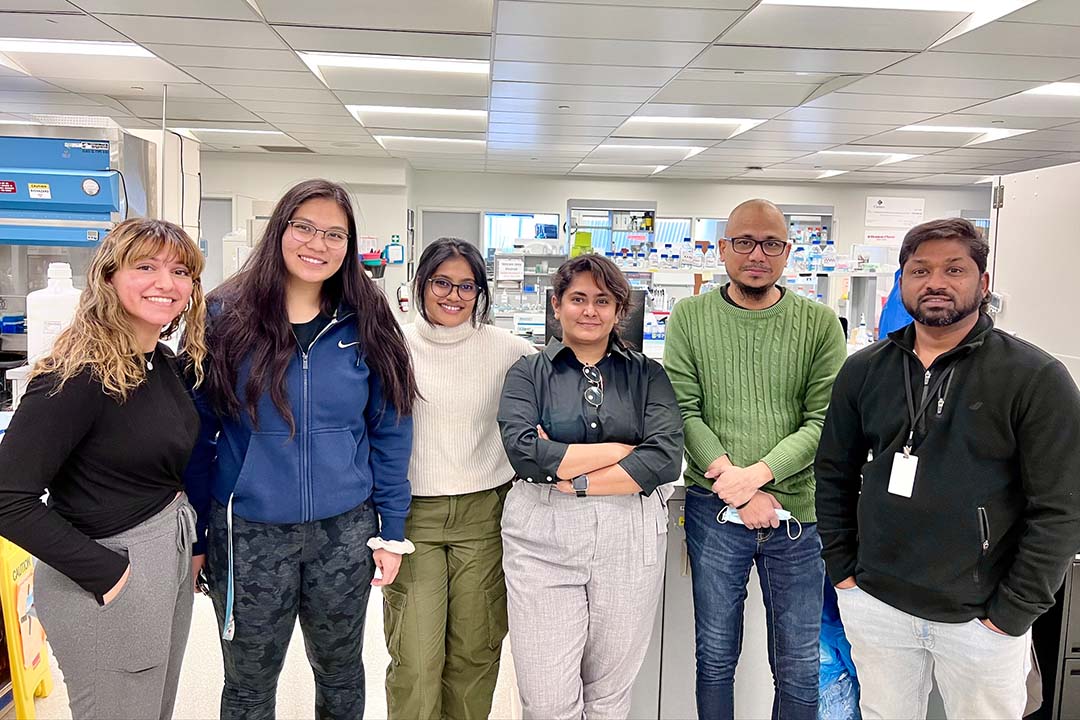 Dr. Anand Krishnan (PhD), far right, with his lab members and research team. (Photo: Submitted)